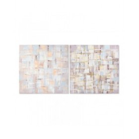Quadro DKD Home Decor Squares Astratto 100 x 3 x 100 cm Moderno (2 Unità)