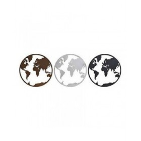 Statua Decorativa DKD Home Decor Mappamondo Nero Rame Bianco 40 x 1 x 40 cm (3 Pezzi)
