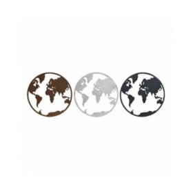 Statua Decorativa DKD Home Decor Mappamondo Nero Rame Bianco 40 x 1 x 40 cm (3 Pezzi)