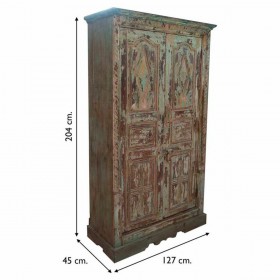 Armadio Alexandra House Living Marrone Legno Riciclato 45 x 204 x 127 cm