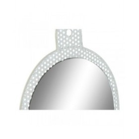 Specchio da parete DKD Home Decor Bianco Rosa 22 x 1,5 x 40 cm (2 Unità)