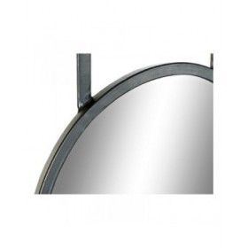 Specchio da parete DKD Home Decor Nero Metallo Brad Specchio (80 x 15 x 20 cm)