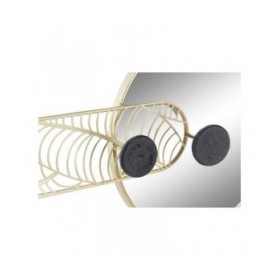 Specchio da parete DKD Home Decor Nero Dorato 44 x 7 x 25 cm