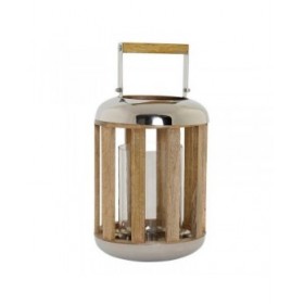 Lanterna DKD Home Decor Argento Legno Metallo (22 x 22 x 32 cm)