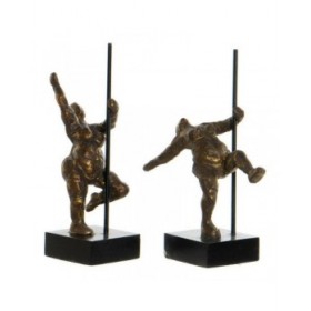 Statua Decorativa DKD Home Decor 20 x 10 x 31 cm Dorato Alluminio Legno di mango Ballerina Classica Moderno