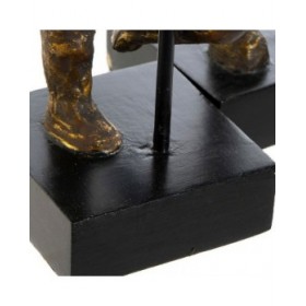 Statua Decorativa DKD Home Decor 20 x 10 x 31 cm Dorato Alluminio Legno di mango Ballerina Classica Moderno