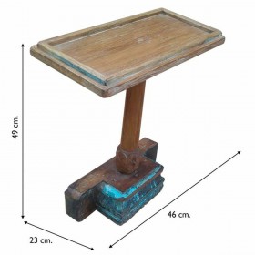 Tavolo aggiuntivo Alexandra House Living Marrone Legno Riciclato 23 x 49 x 46 cm