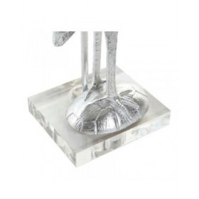 Lampada da tavolo DKD Home Decor Nero Argento Poliestere Acrilico Resina 220 V 60 W (33 x 33 x 74 cm)