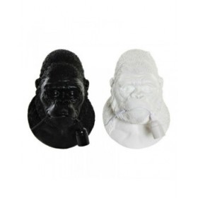 Lampada da Parete DKD Home Decor 23 x 19 x 32 cm Nero Bianco Resina 220 V 50 W Gorilla Moderno (2 Unità)