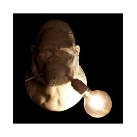 Lampada da Parete DKD Home Decor 23 x 19 x 32 cm Nero Bianco Resina 220 V 50 W Gorilla Moderno (2 Unità)