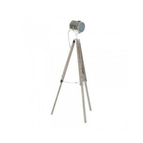 Lampada da Terra DKD Home Decor Metallo Legno Argento Marrone Chiaro Tripode (66 x 66 x 142 cm)