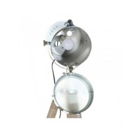 Lampada da Terra DKD Home Decor Metallo Legno Argento Marrone Chiaro Tripode (66 x 66 x 142 cm)