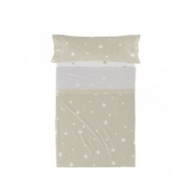 Set di Lenzuola HappyFriday Basic Kids Little star Beige Singolo 2 Pezzi