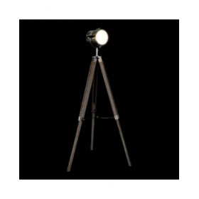 Lampada da Terra DKD Home Decor Metallo Legno Argento Marrone Chiaro Tripode (66 x 66 x 142 cm)