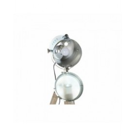 Lampada da Terra DKD Home Decor Metallo Legno Argento Marrone Chiaro Tripode (66 x 66 x 142 cm)