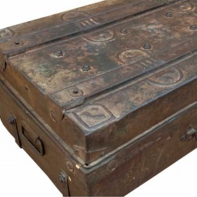 Valigia decorativa Alexandra House Living Marrone Ferro Stile artigianale 38 x 26 x 68 cm