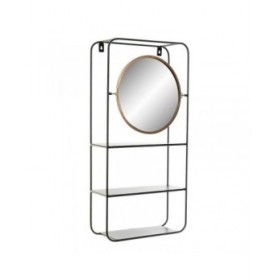 Scaffale da Bagno DKD Home Decor Cristallo Nero Metallo (32 x 12 x 65 cm)