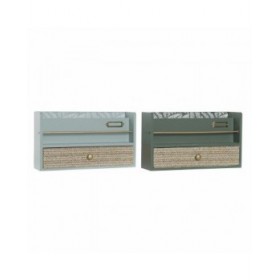 Contenitore per Sistemare Multiuso DKD Home Decor LD-181379 Verde polipropilene Legno MDF 30 x 9 x 17 cm (2 Unità)