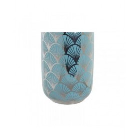 Vaso DKD Home Decor 13 x 13 x 26 cm Porcellana Turchese Orientale Cromato