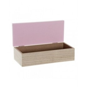 Scatola Decorativa DKD Home Decor Naturale Alluminio Legno MDF 22 x 6 x 9 cm (2 Unità) (1 Unità)