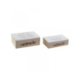 Set di Scatole Decorative DKD Home Decor Legno MDF (17 x 12 x 6 cm)