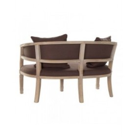 Divano DKD Home Decor Marrone Lino Legno d'albero della gomma Tradizionale (122 x 69 x 72 cm)