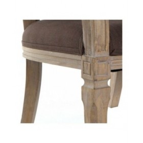Divano DKD Home Decor Marrone Lino Legno d'albero della gomma Tradizionale (122 x 69 x 72 cm)