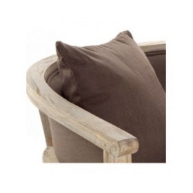 Divano DKD Home Decor Marrone Lino Legno d'albero della gomma Tradizionale (122 x 69 x 72 cm)