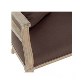 Divano DKD Home Decor Marrone Lino Legno d'albero della gomma Tradizionale (122 x 69 x 72 cm)