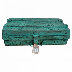 Valigia decorativa Alexandra House Living Verde Ferro Stile artigianale 30 x 18 x 54 cm