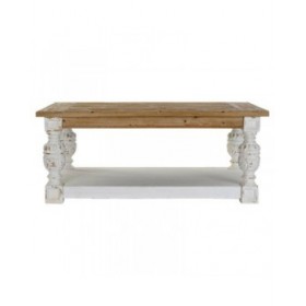 Tavolo aggiuntivo DKD Home Decor Abete Alluminio Bianco Marrone Chiaro 120 x 70 x 50 cm Legno MDF