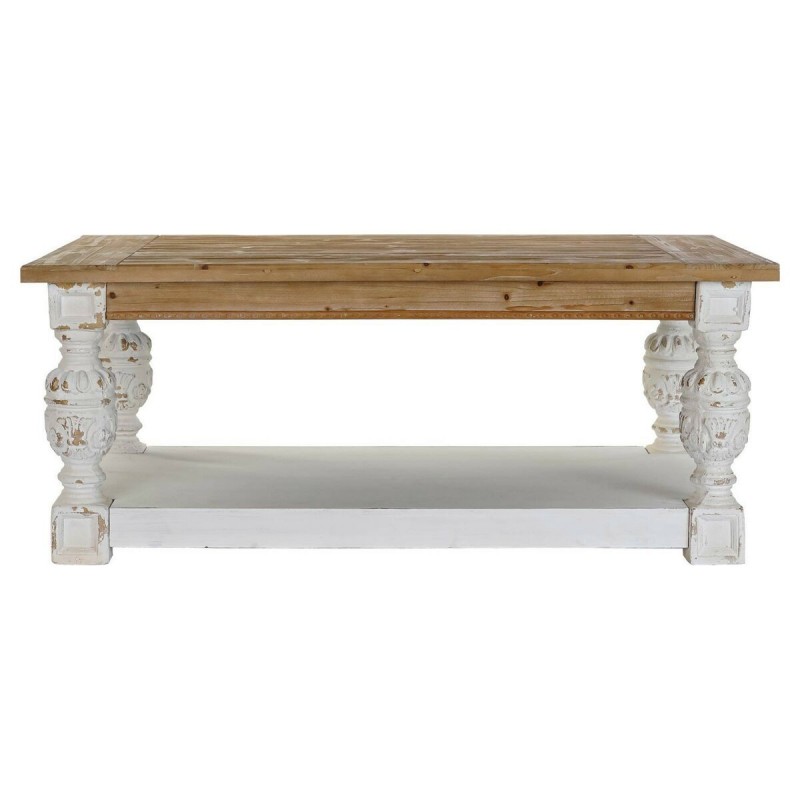 Tavolo aggiuntivo DKD Home Decor Abete Alluminio Bianco Marrone Chiaro 120 x 70 x 50 cm Legno MDF
