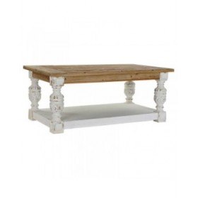 Tavolo aggiuntivo DKD Home Decor Abete Alluminio Bianco Marrone Chiaro 120 x 70 x 50 cm Legno MDF