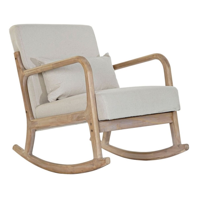 Poltrona DKD Home Decor Beige Naturale Legno d'albero della gomma Sixties 66 x 85 x 81 cm