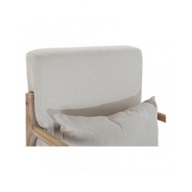 Poltrona DKD Home Decor Beige Naturale Legno d'albero della gomma Sixties 66 x 85 x 81 cm