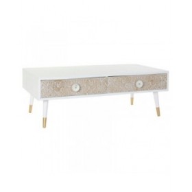 Mobile TV DKD Home Decor Bianco Brad Marrone Chiaro (120 x 65 x 42 cm)