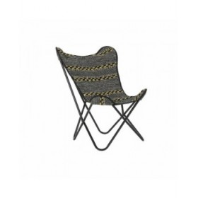 Poltrona DKD Home Decor Giallo Bianco Nero Multicolore Ferro 74 x 65 x 90 cm