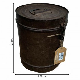 Bidone decorativo Alexandra House Living Marrone Ferro Stile artigianale 19 x 23 x 19 cm