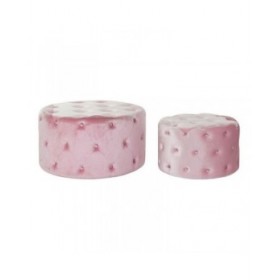 Poggiapiedi DKD Home Decor Rosa Velvet Legno MDF Glam (2 pcs)