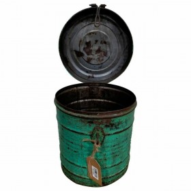 Bidone decorativo Alexandra House Living Verde Ferro Stile artigianale 23 x 28 x 23 cm