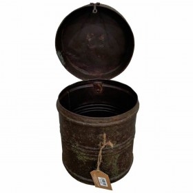 Bidone decorativo Alexandra House Living Marrone Ferro Stile artigianale 22 x 28 x 22 cm