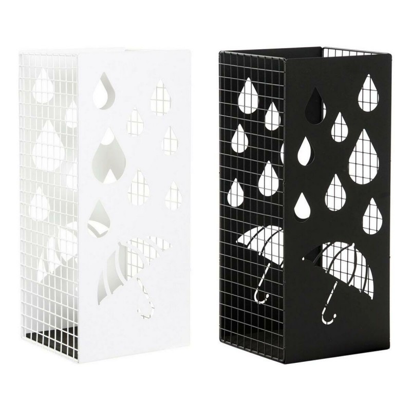 Portaombrelli DKD Home Decor Nero Metallo Bianco (19.5 x 20 x 47.5 cm) (2 pcs)