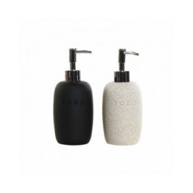 Dispenser di Sapone DKD Home Decor PVC Gres Scandinavo 8 x 8 x 18 cm (2 Unità)