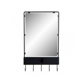 Appendiabiti da parete DKD Home Decor Nero Metallo Loft 40 x 9 x 72 cm (1 Unità)