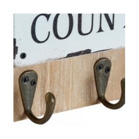 Attaccapanni da Terra DKD Home Decor Rosso Legno Metallo (2 pcs) (21 x 5 x 45 cm)
