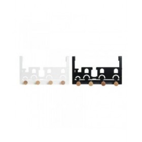Appendiabiti per Porte DKD Home Decor 8424001835546 Treno Bianco Nero Metallo Legno MDF 28,5 x 8,5 x 16,5 cm (2 Unità)