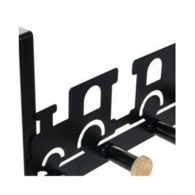 Appendiabiti per Porte DKD Home Decor 8424001835546 Treno Bianco Nero Metallo Legno MDF 28,5 x 8,5 x 16,5 cm (2 Unità)