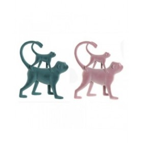 Statua Decorativa DKD Home Decor Verde Rosa Resina Floccato Tropicale 22,5 x 8 x 27,5 cm