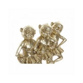 Statua Decorativa DKD Home Decor FZ-91957 Grigio Dorato Resina Rettangolare Coloniale Moderno Scimmia 23 x 9,5 x 24 cm