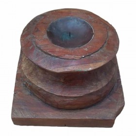 Candelabro Alexandra House Living Marrone Legno Riciclato 26 x 23 x 26 cm